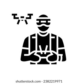 drone pilot drone glyph icon vector. drone pilot drone sign. isolated symbol illustration