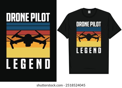 Drone Pilot Legende Vintage Typografie Grafik Hemd Design