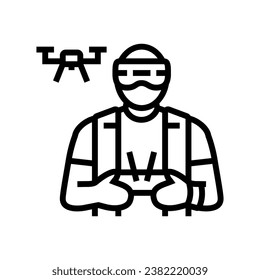 drone pilot drone line icon vector. drone pilot drone sign. isolated contour symbol black illustration