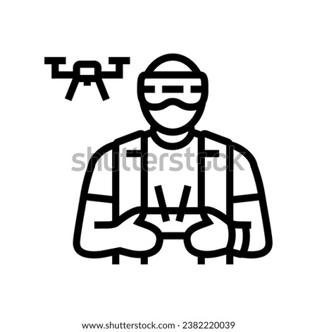 drone pilot drone line icon vector. drone pilot drone sign. isolated contour symbol black illustration