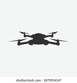drone plane silhouette vector illustration template