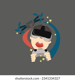 REPRODUCCIÓN DE DRONES CON LOGOTIPO DE ILUSTRACIÓN VR