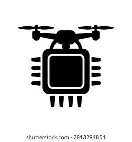 Drone Processor Aerial Control Chip Vector Icon