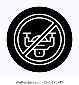 Sinal proibido de drone, ícone de vetor não permitido de drone, ícone de estilo circular de vetor isolado,