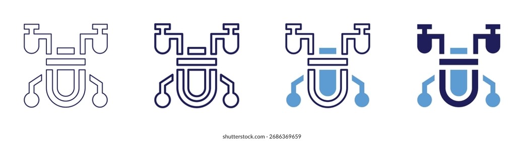 Drone propeller icon in 4 different styles. Thin Line, Line, Bold Line, Duotone. Duotone style. Editable stroke.