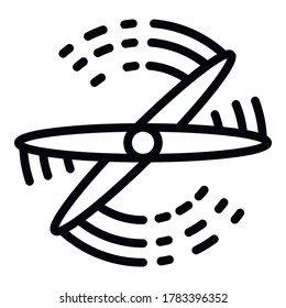 Drone propeller icon. Outline drone propeller vector icon for web design isolated on white background