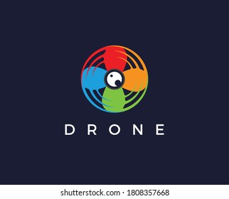 drone propeller logo template vector icon. photography drone vector. quadcopter vector icon