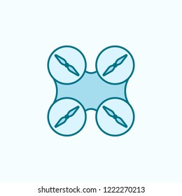 drone propellers  field outline icon on light background