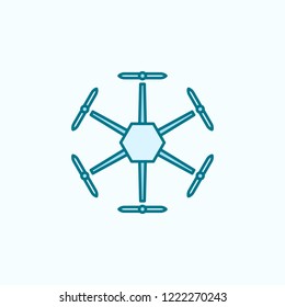 drone propellers  field outline icon on light background