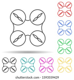 drone propellers multi color style icon. Simple thin line, outline vector of drones icons for ui and ux, website or mobile application