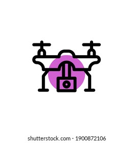 línea de sombra púrpura drone Icon. Internet de cosas ilustración vectorial sobre fondo blanco