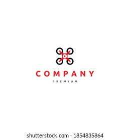 Drone Quadcopter with Camera Icon Graphic Design Logo Illustration