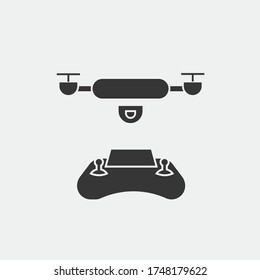 drone quadcopter with controller vector icon fly technology