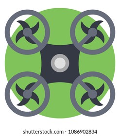 
Drone quadcopter, flat icon design
