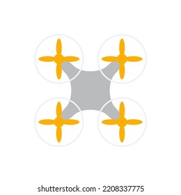 Drone quadcopter icon in color, isolated on white background 