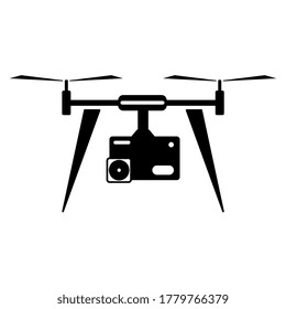 Drone quadcopter icon on white background for graphic and web design, Modern simple vector sign.Flat design