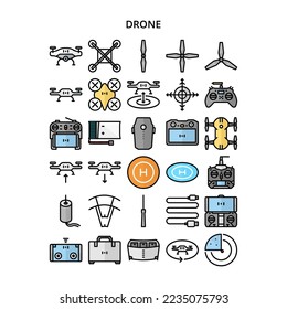 drone and quadcopter icon set