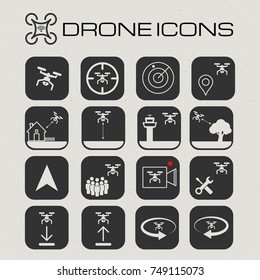 Drone or quadcopter icon set. app icons. 