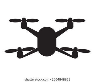 Drone, Quadcopter icon. Technology devices set. Photo and video drone icon, UAV shop logo, Drone silhouette icon. Vector Illustration.