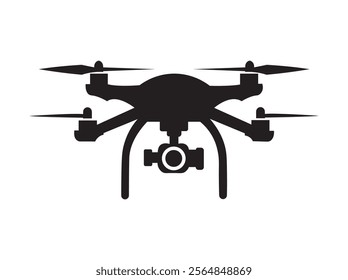 Drone, Quadcopter icon. Technology devices set. Photo and video drone icon, UAV shop logo, Drone silhouette icon. Vector Illustration.