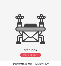 Drone quadcopter  icon vector. Drone quadcopter icon. Drone flay symbol. Linear style sign for mobile concept and web design. Drone symbol logo illustration. vector graphics - Vector.