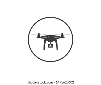 Drone, quadcopter icon. Vector illustration, flat design.