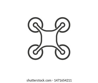 Drone, quadcopter icon. Vector illustration, flat design.