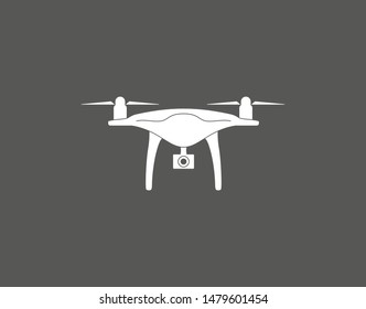 Drone, quadcopter icon. Vector illustration, flat design.