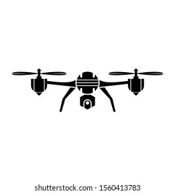 Drone, quadcopter icon. Vector illustration, flat design.