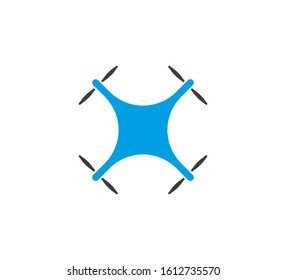 Drone, quadcopter icon. Vector illustration, flat design.