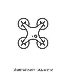 Drone, quadcopter line icon. linear style sign for mobile concept and web design. Drone outline vector icon. Symbol, logo illustration. Vector graphics