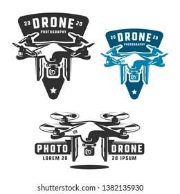 Drone and quadcopter logo for design.Simple Drone Logo.