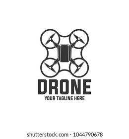 drone quadcopter logo template. isolated on white background. vector illustration