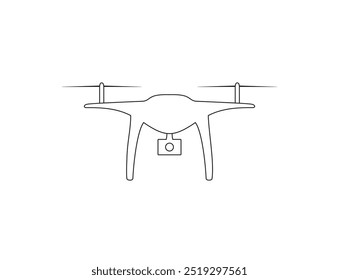 Drone, ícone de contorno de quadcóptero. Ilustração vetorial.