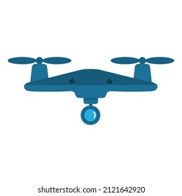 Drone Quadcopter Or Quadrotor.  Vector Illustration In Simle Flat Style. Isolated On White Background.