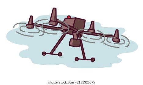 Drone Quadcopter Uav Icon In Cartoon Style