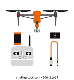 Drone quadcopter vector.