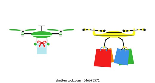 Drone quadcopter vector.