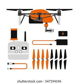 Drone quadcopter vector.