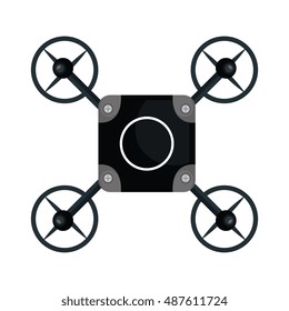 drone quadrocopter black isolated
