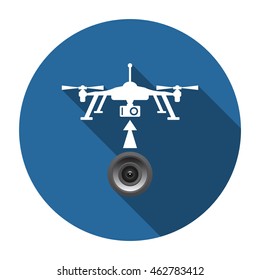 drone, Quadrocopter icon flat design style
