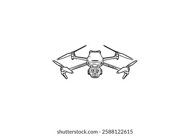 Drone, Quadrocopter icon set. Technology devices set silhouette icon. Vector icon black white design. Vector drone symbol design drone icon or logo