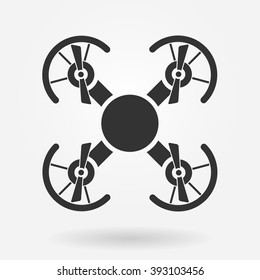 Drone or quadrocopter icon. Top view