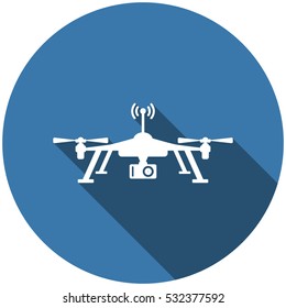 Drone, Quadrocopter Icon Vector flat design style