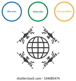 Drone, Quadrocopter Icon Vector flat design style