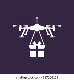 Drone, Quadrocopter Icon Vector flat design style