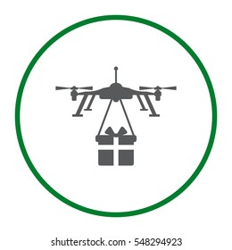 Drone, Quadrocopter Icon Vector flat design style