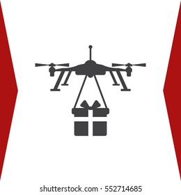 Drone, Quadrocopter Icon Vector flat design style