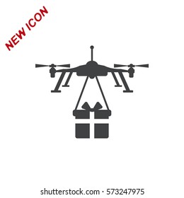 Drone, Quadrocopter Icon Vector flat design style
