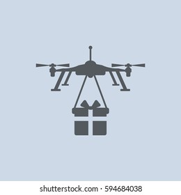 Drone, Quadrocopter Icon Vector flat design style
